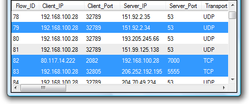 CapLoader selecting flows / sessions