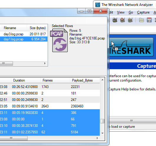 Drag-and-Drop PCAP from CapLoader to Wireshark