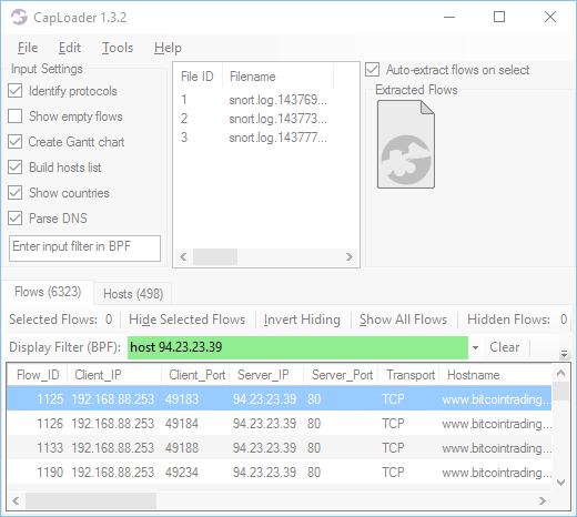 CapLoader with display filter “host 94.23.23.39”