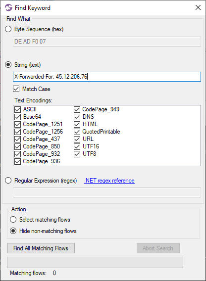 CapLoader Find Keyword X-Forwarded-For