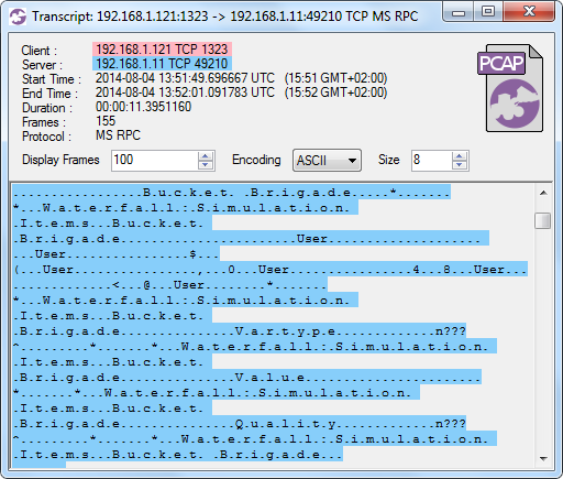 CapLoader 1.2 Transcript of OPC-DA session