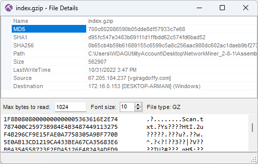 Fake gzip file containing IcedID