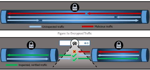 Click to Enlarge Encrypted Traffic (top) and TLS Inspection (bottom) as shown in NSA’s TLSI advisory