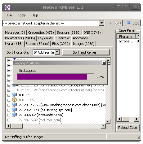 NetworkMiner in Linux with Wine