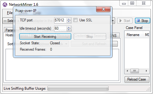 NetworkMiner Pcap-over-IP