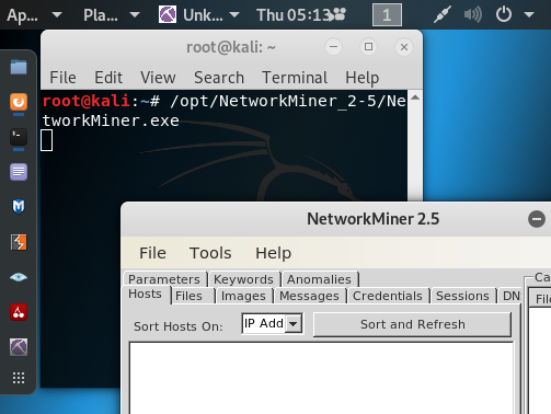 NetworkMiner 2.5 in Kali Linux