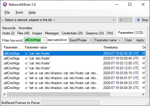 NetworkMiner 2.6 Parameters