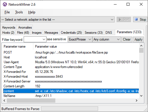 NetworkMiner 2.6 Parameters