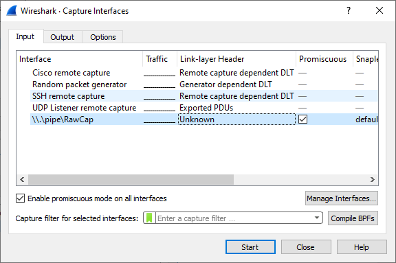 Wireshark with a PacketCache pipe interface