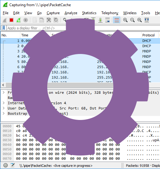 Wireshark reading from PacketCache