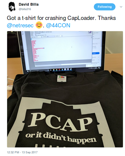 Got a t-shirt for crashing CapLoader