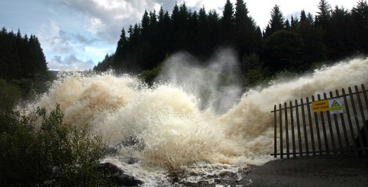 Open dam gates by David Baird